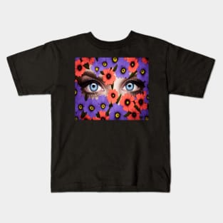 Colorful Flower Eyes Kids T-Shirt